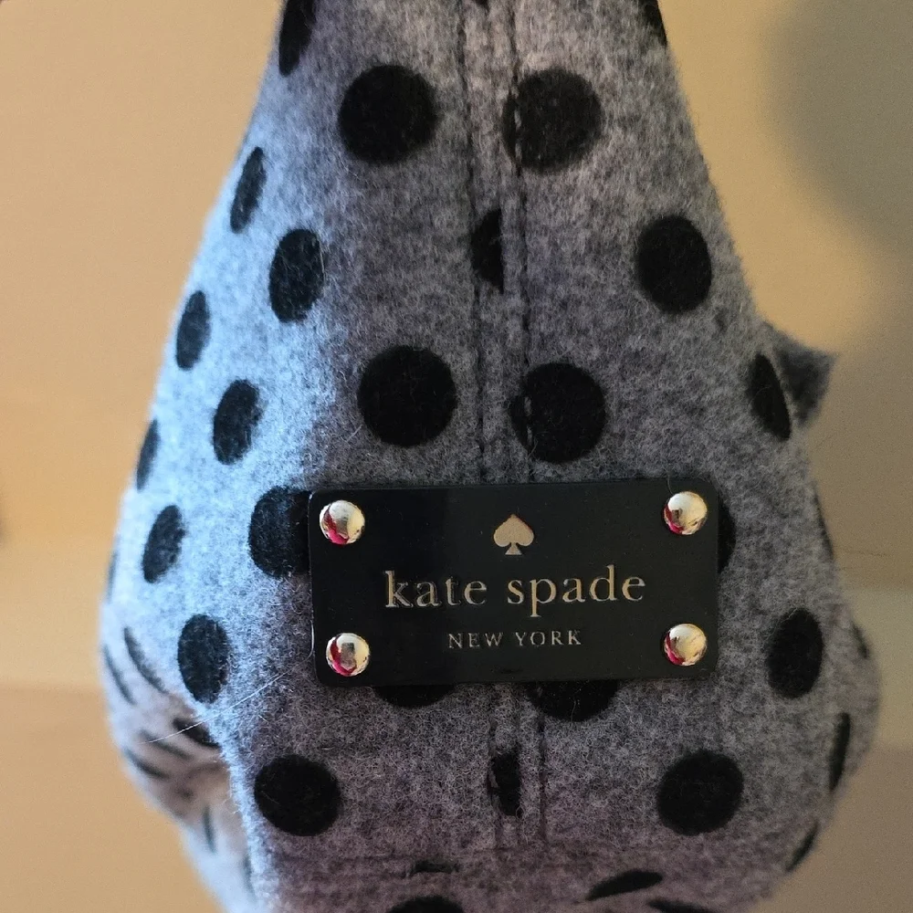 Kate Spade Story Line Gray and Black Polka Dot Shoulder Bag - Picture 4 of 5